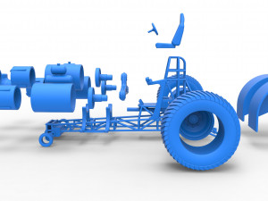 Pulling tractor with 3 jet engines Scale 1 to 25 Modèles 3D en vedette