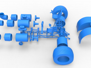 Pulling tractor with 3 jet engines Scale 1 to 25 Modèles 3D en vedette
