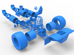 Pulling tractor with 3 jet engines Scale 1 to 25 Modèles 3D en vedette