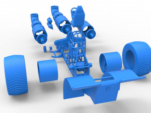 Pulling tractor with 3 jet engines Scale 1 to 25 Modèles 3D en vedette