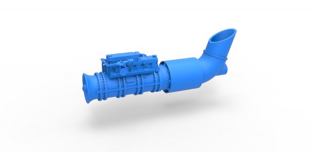 Jet engine 5 Scale 1 to 25 3D printmodel .c4d .max .obj .3ds .fbx .stl .blend 