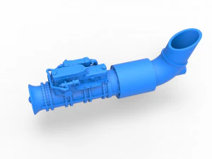 Jet engine 5 Scale 1 to 25 3D Print Model