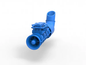 Jet engine 5 Scale 1 to 25 3D Print Model