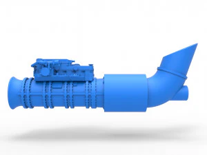Jet engine 5 Scale 1 to 25 3D Print Model