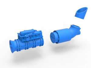 Jet engine 5 Scale 1 to 25 3D Print Model