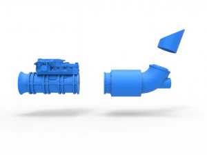 Jet engine 5 Scale 1 to 25 3D Print Model