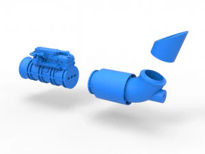 Jet engine 5 Scale 1 to 25 3D Print Model