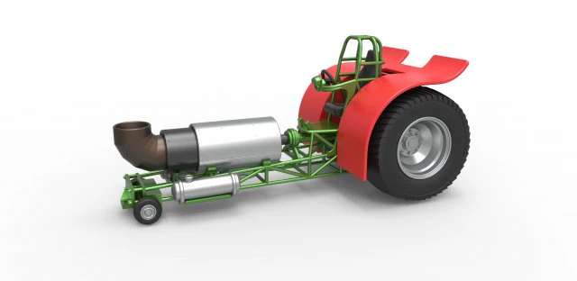 Pulling tractor with single jet engine Scale 1 to 25 3D Print Model .c4d .max .obj .3ds .fbx .stl .blend 