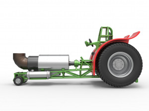 Pulling tractor with single jet engine Scale 1 to 25 3D Print Model