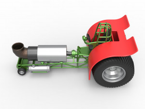 Pulling tractor with single jet engine Scale 1 to 25 3D Print Model