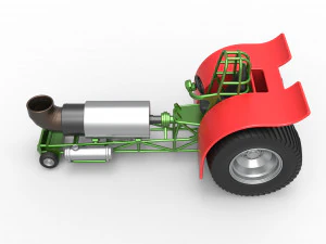 Pulling tractor with single jet engine Scale 1 to 25 3D Print Model
