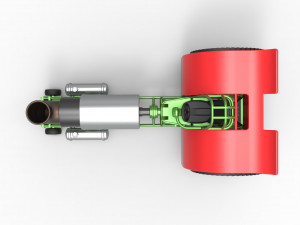 Pulling tractor with single jet engine Scale 1 to 25 3D Print Model