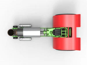 Pulling tractor with single jet engine Scale 1 to 25 3D Print Model