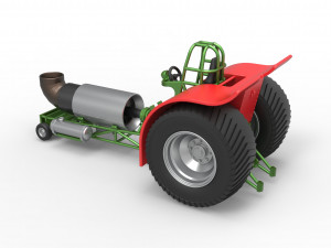 Pulling tractor with single jet engine Scale 1 to 25 3D Print Model