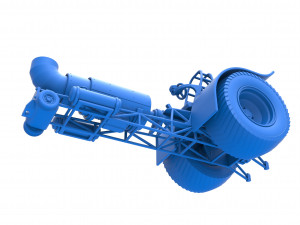 Pulling tractor with single jet engine Scale 1 to 25 3D Print Model