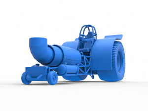 Pulling tractor with single jet engine Scale 1 to 25 3D Print Model