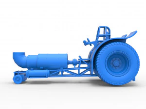 Pulling tractor with single jet engine Scale 1 to 25 3D Print Model