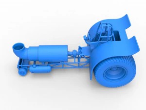 Pulling tractor with single jet engine Scale 1 to 25 3D Print Model
