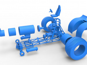 Pulling tractor with single jet engine Scale 1 to 25 3D Print Model