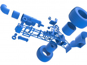 Pulling tractor with single jet engine Scale 1 to 25 3D Print Model