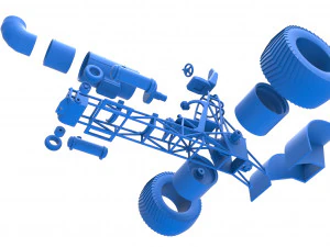 Pulling tractor with single jet engine Scale 1 to 25 3D Print Model