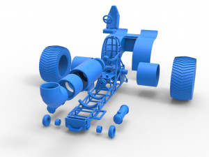 Pulling tractor with single jet engine Scale 1 to 25 3D Print Model