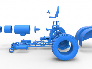 Pulling tractor with single jet engine Scale 1 to 25 3D Print Model