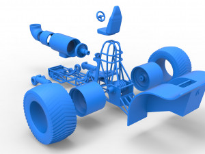 Pulling tractor with single jet engine Scale 1 to 25 3D Print Model