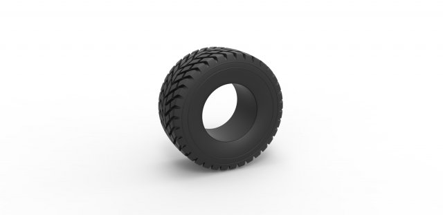 Offroad tire 48 Scale 1 to 25 Model do druku 3D .c4d .max .obj .3ds .fbx .stl .blend 