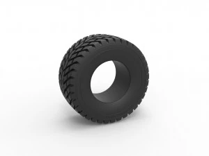 Pneu offroad 48 Escala 1 a 25 Modelo de Impressão 3D