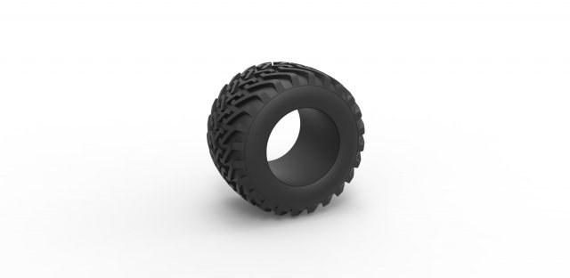 Offroad tire 50 Scale 1 to 25 Model do druku 3D .c4d .max .obj .3ds .fbx .stl .blend 