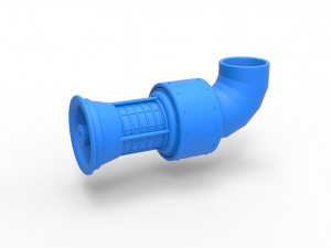 Jet engine 7 Scale 1 to 25 Model Cetak 3D