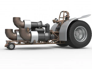 Pulling tractor with 4 jet engines Version 2 Scale 1 to 25 3D Print Model
