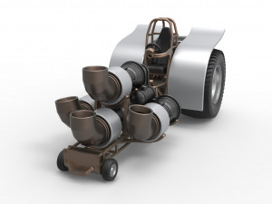 Pulling tractor with 4 jet engines Version 2 Scale 1 to 25 3D प्रिंट मॉडल