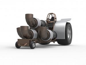Pulling tractor with 4 jet engines Version 2 Scale 1 to 25 3D प्रिंट मॉडल