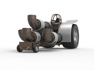 Pulling tractor with 4 jet engines Version 2 Scale 1 to 25 3D Print Model