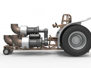 Pulling tractor with 4 jet engines Version 2 Scale 1 to 25 3D Print Model