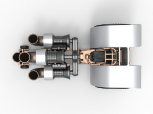 Pulling tractor with 4 jet engines Version 2 Scale 1 to 25 3D प्रिंट मॉडल