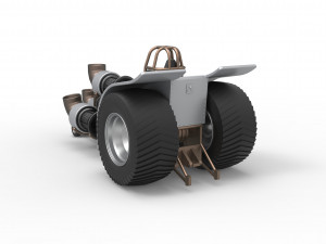 Pulling tractor with 4 jet engines Version 2 Scale 1 to 25 3D प्रिंट मॉडल