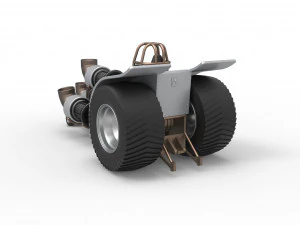 Pulling tractor with 4 jet engines Version 2 Scale 1 to 25 3D Print Model