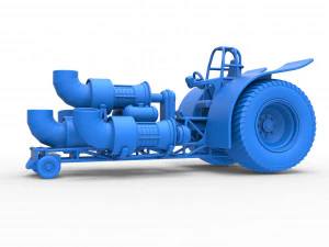 Pulling tractor with 4 jet engines Version 2 Scale 1 to 25 3D Print Model