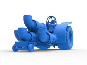 Pulling tractor with 4 jet engines Version 2 Scale 1 to 25 3D Print Model