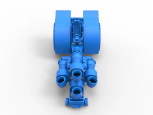 Pulling tractor with 4 jet engines Version 2 Scale 1 to 25 3D Print Model