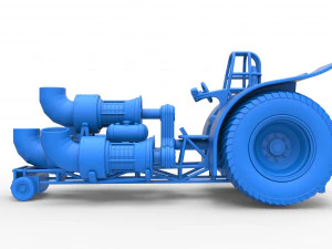 Pulling tractor with 4 jet engines Version 2 Scale 1 to 25 3D Print Model
