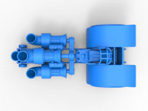 Pulling tractor with 4 jet engines Version 2 Scale 1 to 25 3D Print Model