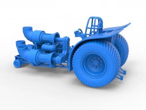 Pulling tractor with 4 jet engines Version 2 Scale 1 to 25 3D Print Model