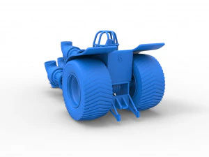Pulling tractor with 4 jet engines Version 2 Scale 1 to 25 3D Print Model