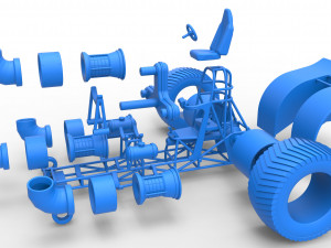 Pulling tractor with 4 jet engines Version 2 Scale 1 to 25 3D प्रिंट मॉडल