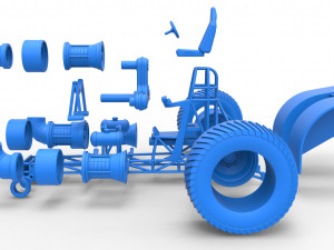 Pulling tractor with 4 jet engines Version 2 Scale 1 to 25 3D प्रिंट मॉडल