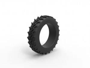 Tractor tire 5 Scale 1 to 25 3D Print Model